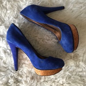 BCBG Electric Blue Suede Platforms